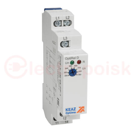 Реле контроля фаз OptiRel D PHS-3-1M-08-PP-1 без настр повышенного/пониженного асимметрии 3Ф 1СО