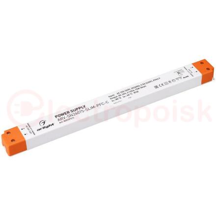 Блок питания ARV-SN24075-SLIM-PFC-C (24V, 3.12A, 75W) (ARL, IP20 Пластик, 3 года)