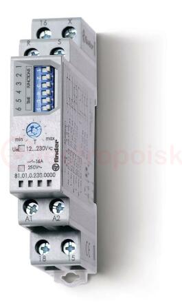Таймер модульный мультифункциональный (AI DI SW SP BE DE EEb) функции SET RESET питание 12-240В АС/DC 1CO 16A 17.5мм регулировка времени 0.1с-10ч IP20 версия для ЖД-транспорта