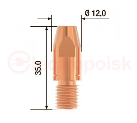 Наконечник контактный M10х35 мм CuCrZr D 1.0 мм (25 шт.)