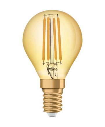 Лампа светодиодная филаментная LED 4Вт Е14 2400K 410лм шар золото 230V FIL CL Р (замена 35Вт) OSRAM Vintage 1906