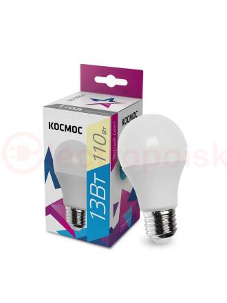 Лампа светодиодная LED 13Вт 220В Е27 D60х108 3000 теплый А60 Космос