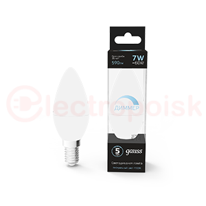 Лампа светодиодная LED 7 Вт 590 Лм 4100К белая Е14 Свеча диммируемая Black Gauss