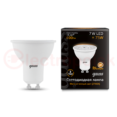 Лампа светодиодная LED 7 Вт 600 Лм 3000К теплая GU10 MR16 Black Gauss