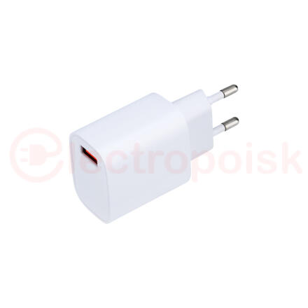 Устройство сетевое зарядное USB 5V, 3 A с Quick charge, белое,