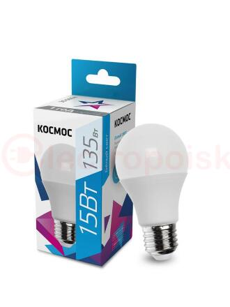 Лампа светодиодная LED 15Вт 220В Е27 D60х108 4500 белый A60 Космос