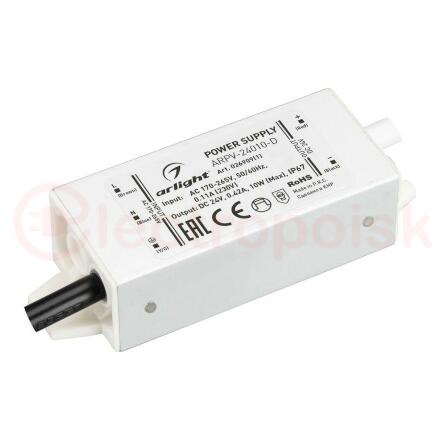 Блок питания ARPV-24010-D (24V, 0.42A, 10W) (ARL, IP67 Металл, 3 года)