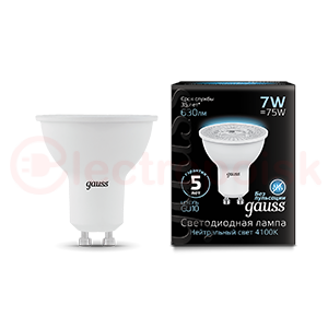 Лампа светодиодная LED 7 Вт 630 Лм 4100К белая GU10 MR16 Black Gauss