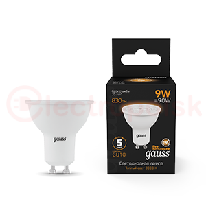 Лампа светодиодная LED 9 Вт 830 Лм 3000К теплая GU10 MR16 Black Gauss