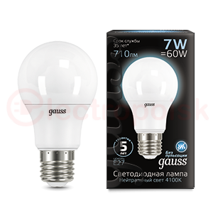 Лампа светодиодная LED 7 Вт 710 Лм 4100К белая Е27 A60 Black Gauss