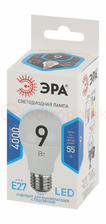 Лампа светодиодная LED A60-9W-840-E27 (диод, груша, 9Вт, нейтр, E27 (10/100/1500)