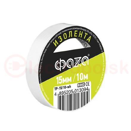 Изолента ФАZА TP-1510 15мм/10м 0.15мм (бел.)