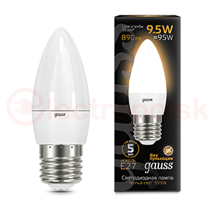 Лампа светодиодная LED 9.5 Вт 890 Лм 3000К теплая Е27 Свеча Black Gauss