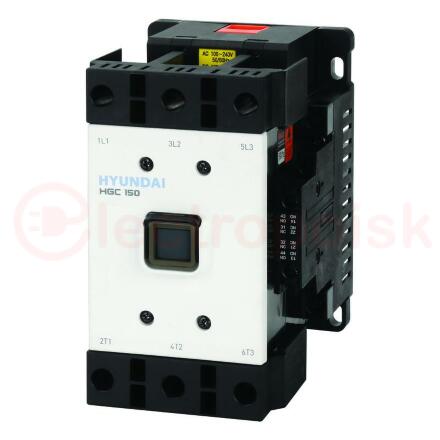 Магнитный контактор HGC150 22NS F440 150А 75кВт при АС3 (380-440В) кат. 380В АC 110-220 DC 2НО+2НЗ