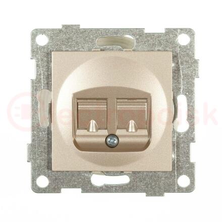 GUSI Ugra механизм розетки  компьютерной RJ45, одинарной, скрытая установка.  Цвет золото.
