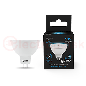Лампа светодиодная LED 9 Вт 830 Лм 6500К холодная GU5.3 MR16 Black Gauss
