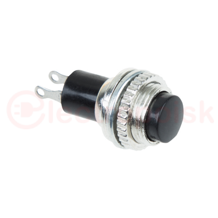 Выключатель-кнопка  металл 220V 2А (2с) (ON)-OFF  ?10.2  черная  Mini  REXANT