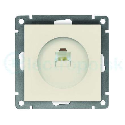 Розетка компьютерная одноместная UNIVersal серия Афина, с/у, 1А, RJ45, белая (еврослот)
