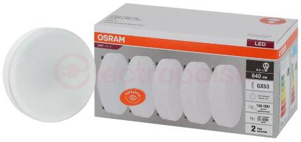 Лампа светодиодная LED 8 Вт GX53 4000К 640Лм таблетка 220 В (замена 60Вт) OSRAM