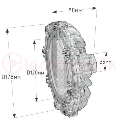 ДСП-28Вт, IP67, 5000К, 3550Лм, взр:1ExsIIT6X, со скобой, 120°, 220В,