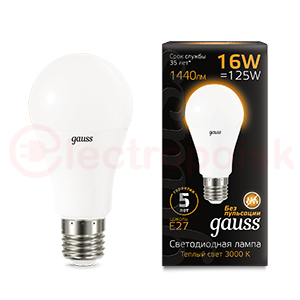 Лампа светодиодная LED 16 Вт 1440 Лм 3000К теплая Е27 A60 Black Gauss