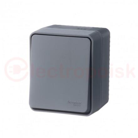 AtlasDesign Profi54 переключатель одноклавишный IP54 10 АХ, АНТРАЦИТ, Россия