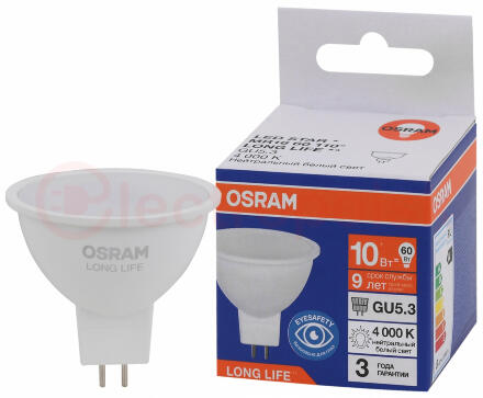 Лампа светодиодная LED 10Вт GU5.3 4000К 800Лм спот 220В (замена 75Вт) OSRAM