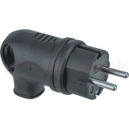 Вилка Navigator 61 367 NCA-PLR01-16A-E-IP44-BL угловая с заземлением каучук черная