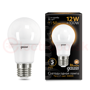 Лампа светодиодная LED 12 Вт 1150 Лм 3000К теплая Е27 A60 Black Gauss