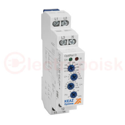 Реле контроля фаз OptiRel D PHS-3-1M-06-PN-1 повышенного/пониженного настр асимметрии 3Ф+N 1СО