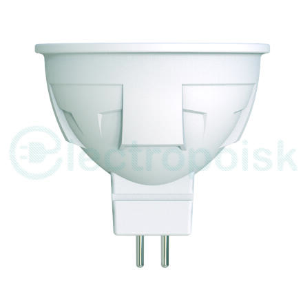 LED-JCDR 6W/WW/GU5.3/FR/DIM PLP01WH Лампа светодиодная, диммируемая. Форма «JCDR», матовая. Серия ЯРКАЯ. Теплый белый свет (3000K). Картон. ТМ Uniel
