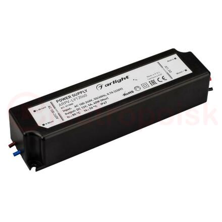 Блок питания ARPV-LV12060 (12V, 5.0A, 60W) (ARL, IP67 Пластик, 2 года)