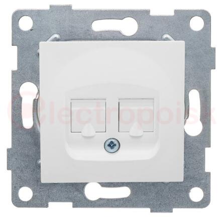 GUSI Ugra механизм розетки  компьютерной RJ45, двойной, скрытая установка.  Цвет белый.