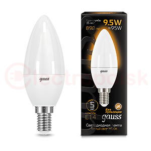 Лампа светодиодная LED 9.5 Вт 890 Лм 3000К теплая Е14 Свеча Black Gauss