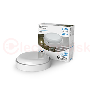 Светильник светодиодный ДБП-12 Вт 980 Лм 6500K IP65 D160х53 ЖКХ круг UNIVERSAL Gauss