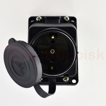 Розетка наклонная 2Р+РЕ 1х16А 220v (каучук)