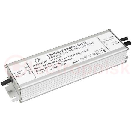 Блок питания ARPV-UH24320A-PFC-DALI-PH (24V, 13.3A, 320W) (ARL, IP67 Металл, 7 лет)