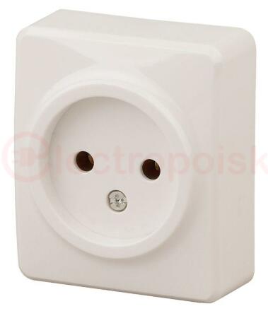 Розетка 2P, 16A-250В, ОУ, Эра Эксперт, сл.кость, 11-2201-02