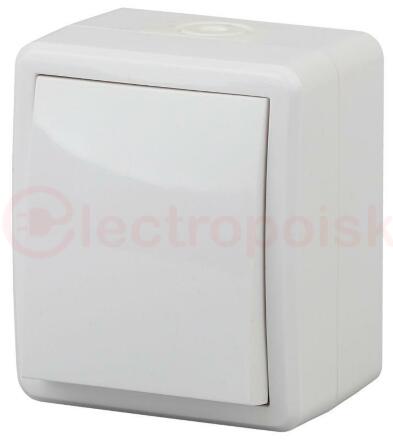 Переключатель IP54, 10АХ-250В, ОУ, Эра Эксперт, белый,11-1403-01