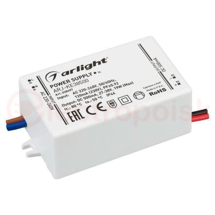 Блок питания ARJ-KE38500 (19W, 500mA, PFC) (ARL, IP44 Пластик, 5 лет)