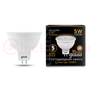Лампа светодиодная LED 5 Вт 500 Лм 3000К теплая GU5.3 MR16 Black Gauss