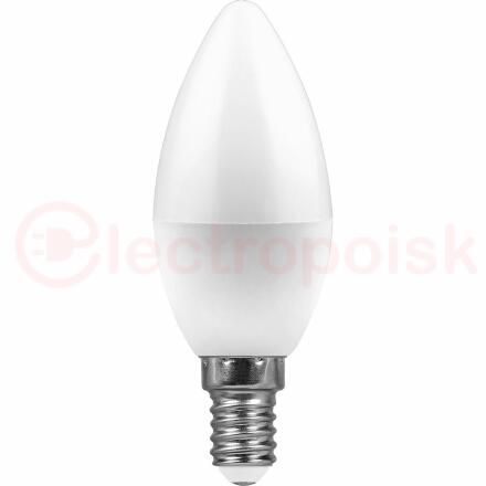 Лампа светодиодная LED 9вт Е14 белый матовая свеча