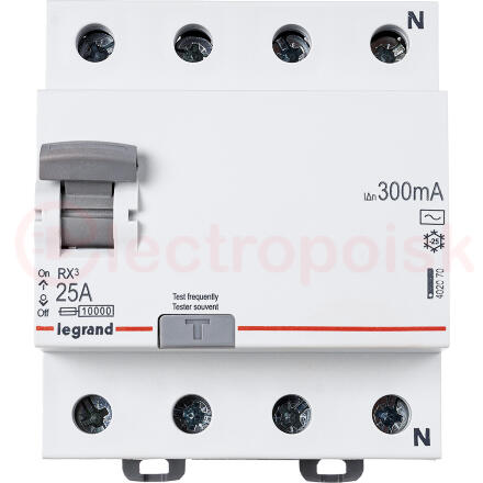 ВДТ RX3 - 4П - 25 А - тип AC - 300 мА - 4 модуля