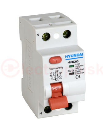 Устройство защитного отключения HRC63S 2PG4S0000C 00040F 2 полюса, 40A, 30mA (STANDARD) (Hyundai)