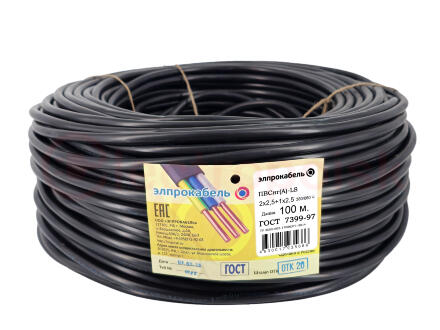 Провод ПВСнг(А)-LS  3*2.5 Ч 100м ТРТС