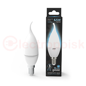 Лампа светодиодная LED 6.5 Вт 550 Лм 4100К белая Е14 Свеча на ветру Black Gauss