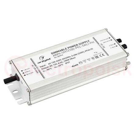 Блок питания ARPV-UH12100-PFC-DALI-PH (12V, 8.3A, 100W) (ARL, IP67 Металл, 7 лет)