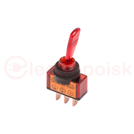 Тумблер 12V 20А (3c) ON-OFF однополюсный  с красной подсветкой  REXANT