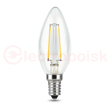 Лампа светодиодная филаментная LED 7 Вт 580 лм 4100К AC185-265В E14 свеча нейтральный  Black Filament Gauss