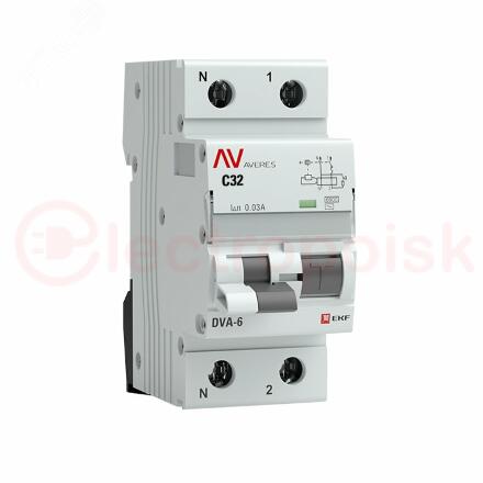 Автомат дифференциальный DVA-6 1P+N 32А (C) 30мА (AC) 6кА AVERES